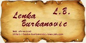 Lenka Burkanović vizit kartica